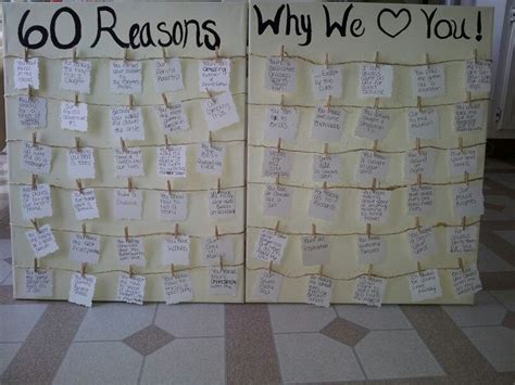 Maybe you would like to learn more about one of these? 60 reasons why we love you - gift I made for my dad's 60th ...