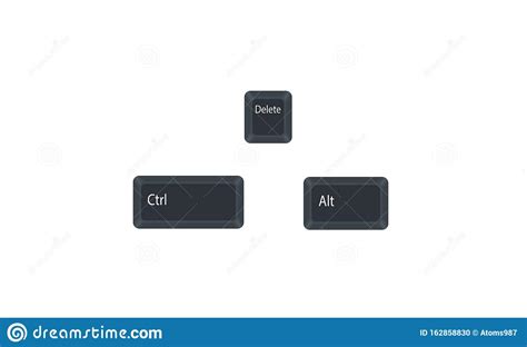 Ctrl Alt And Del On White Background Flat Style Keyboard Shortcut