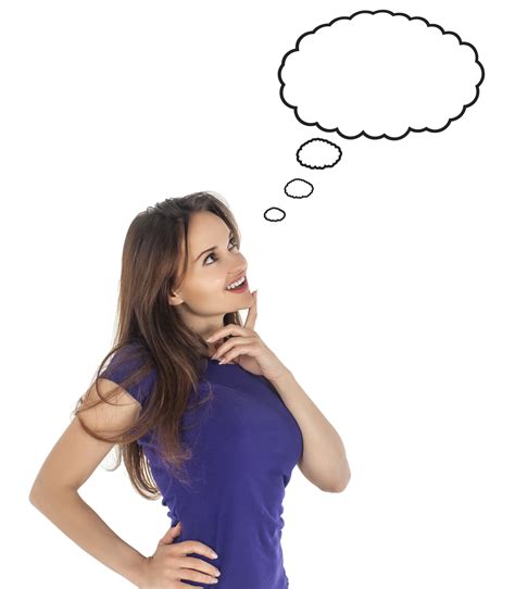 Cute Thinking Woman Png Png Mart