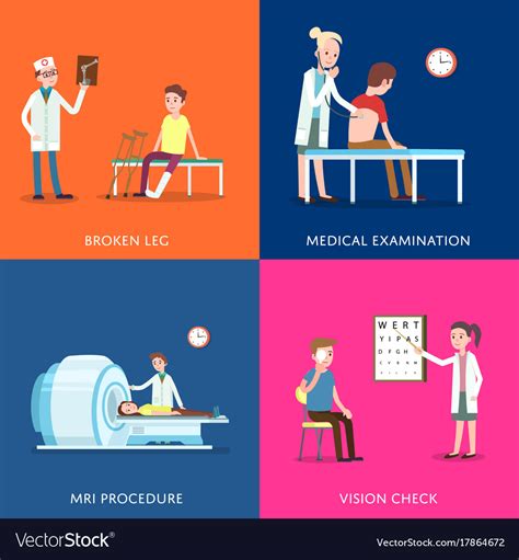 Medical Treatment And Healthcare Posters Vector Image