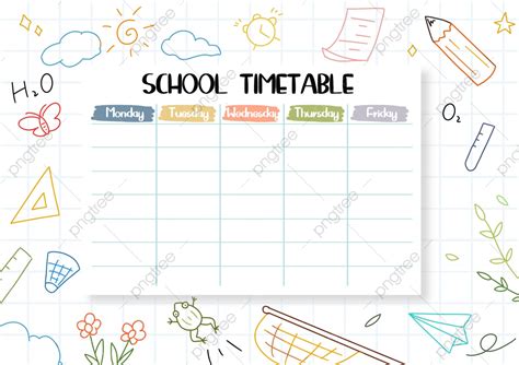 School Cute Class Schedule Template Template Download On Pngtree