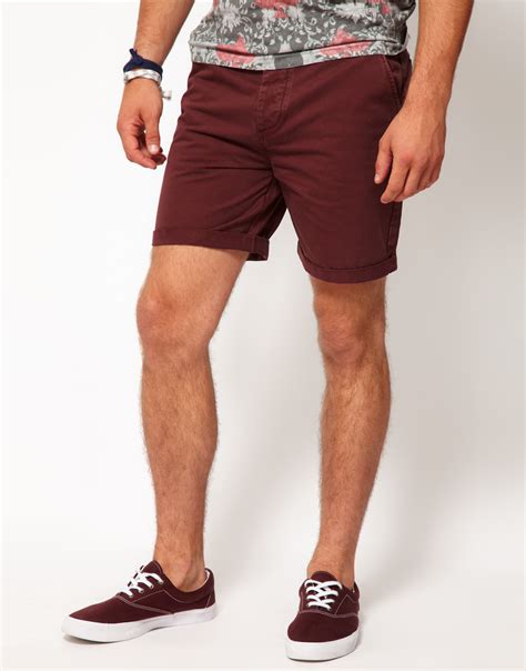 Asos Asos Chino Shorts With Aztec Pocket Tape For Men Lyst