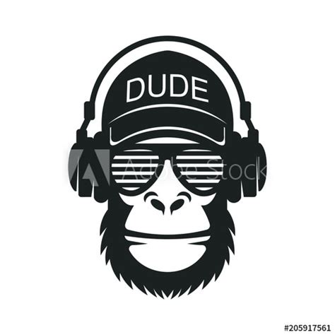 Cool Dude Monkey With Glasses And Headphones Buy This