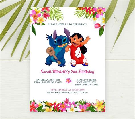 Lilo And Stitch Invitation Instant Download Birthday Invitations Lilo And Stitch Birthday