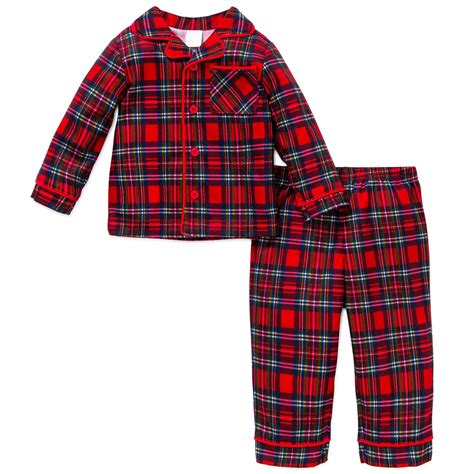 Ltm Baby Little Girl Boys Holiday Plaid Christmas Pajamas Red