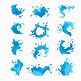 Water splashes vector set ~ Illustrations ~ Creative Market