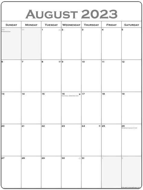 Blank Printable August 2023 Calendar Blank Printable