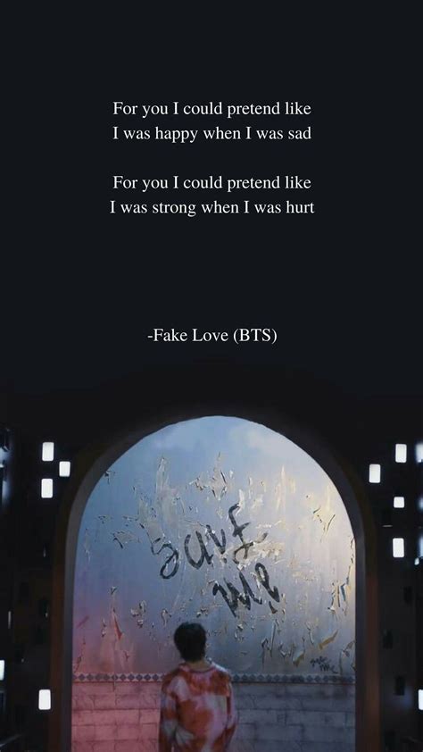 Bakmanızı tavsiye ederim gerçekten çok güzel wallpaper var. Fake Love by BTS Lyrics wallpaper | Bts qoutes, Bts ...