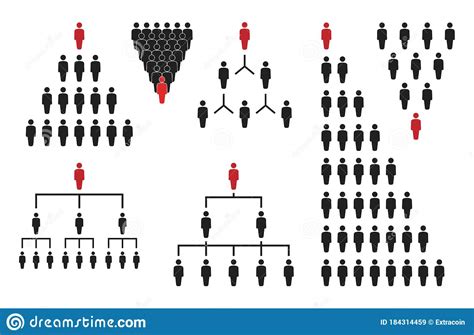 People Pyramid With Team Leader Business Career Pyramid Stock Vector