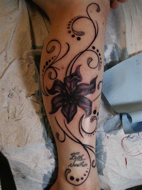 Flower And Scrolling Tattoo Tatoo Designs Tattoos Tribal Tattoos