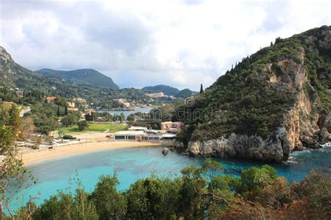 Paleokastritsa Beach On Corfu Greece Stock Image Image Of Famous