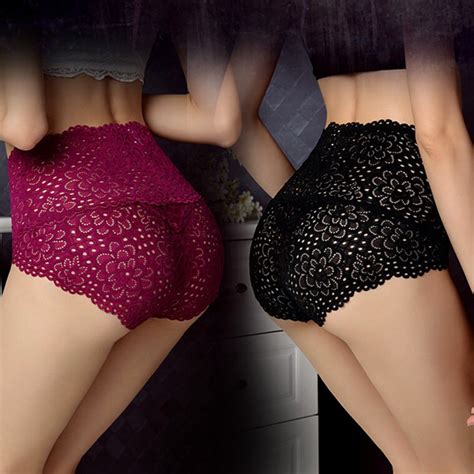 High Waist Plus Size Comfortable Women Underwear Sexy Lace Bamboo Fiber Underpant Lady S Panties