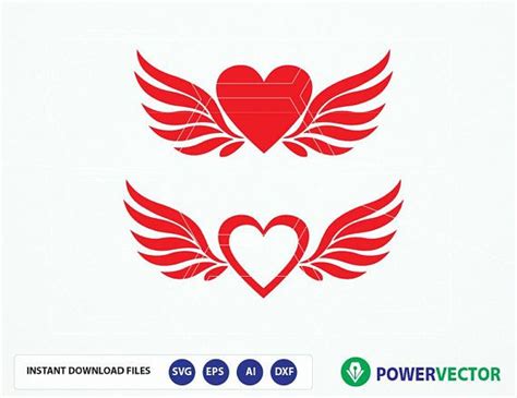 Download Svg File Heart Angel Wings. Love Valentines Svg. Hearts ...