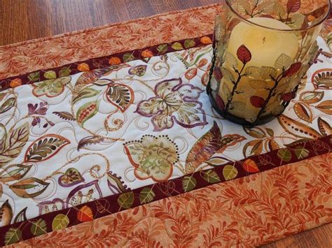 Modern Autumn Quilted Table Runner In Fall Colors Etsy Fall Quilts