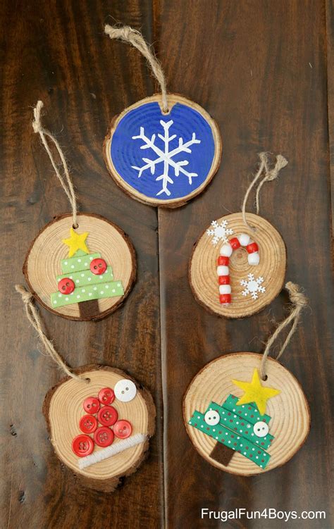 How To Make Adorable Wood Slice Christmas Ornaments Frugal Fun For