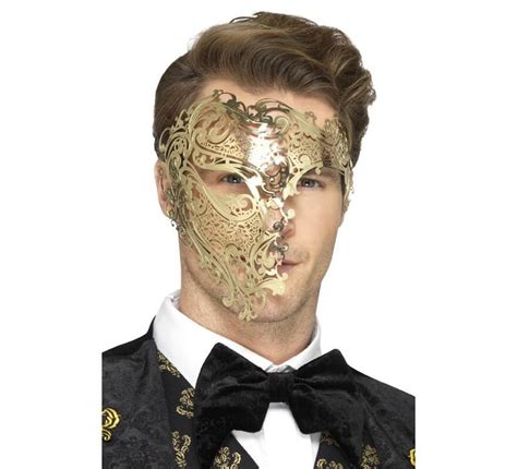 Máscara Veneciana Dorada para hombre Perfecto en fiestas del terror