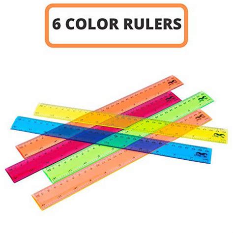 Getuscart Mr Pen Rulers Rulers 12 Inch 6 Pack Assorted Colors
