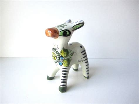 Mexican Folk Art Pottery Tonala Donkey Figurine