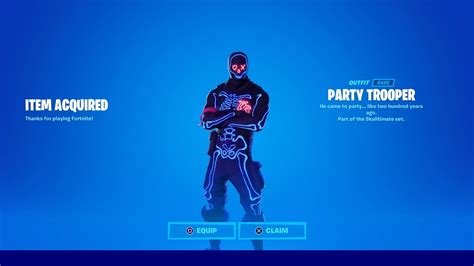 How To Get New Party Trooper Skin In Fortnite Youtube