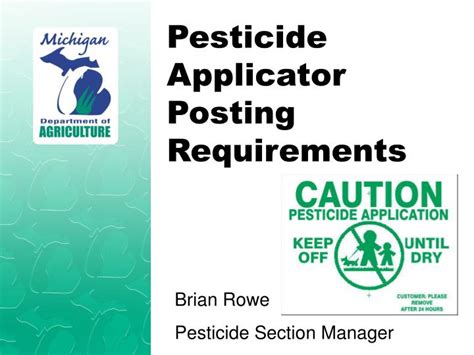 Ppt Pesticide Applicator Posting Requirements Powerpoint Presentation