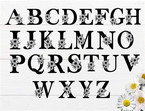 Floral Alphabet Svg Bundle Floral Font Svg Bundle For Cricut Etsy