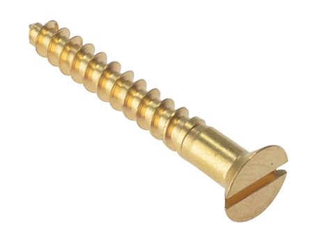 Forgefix Csk18br Wood Screw Slotted Countersunk Solid Brass 1 X 8 Box 200