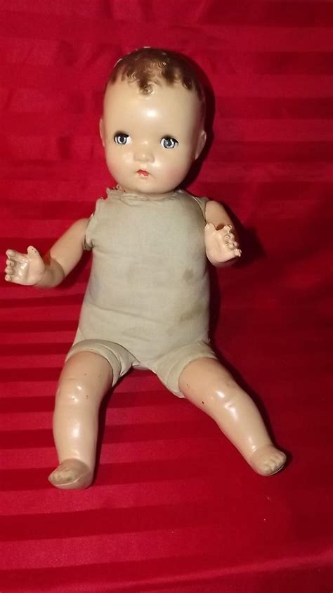 Antique Composition Baby Doll 1940s Mama Crier Sleeping Eyes Abc Toy