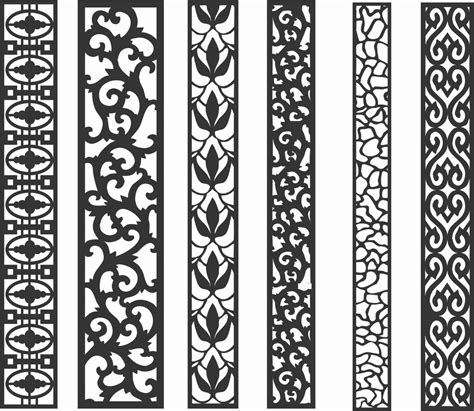Set Of Metal Decorative Panels Outdoor Grill Screen Pattern Dxf File