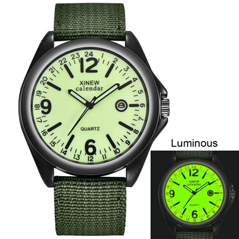 glow in the dark watches tops brand luxury military mens clock quartz army watch black dial date