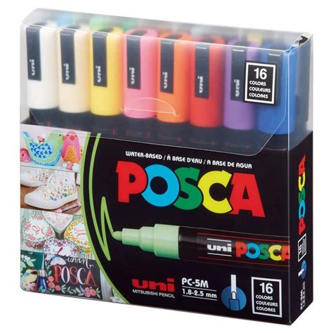 Posca Markers Basic Colors Set Of 16 Medium Tip Jerrys Artarama