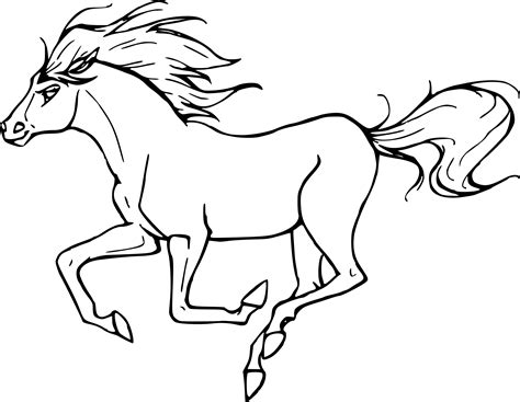 Coloriage Cheval au grand galop à imprimer sur COLORIAGES .info