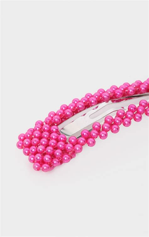 Hot Pink Pearl Extra Large Hair Clip Prettylittlething Aus