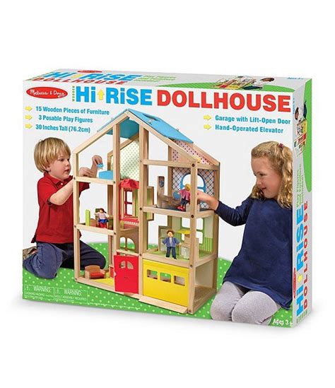 Melissa And Doug Hi Rise Wooden Dollhouse And Furniture Set Dillards