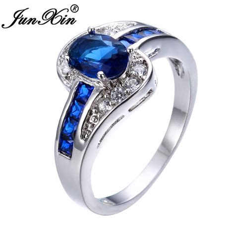 jewelry deal today shop now cheap junxin unique sapphire jewelry blue oval zircon stone ring