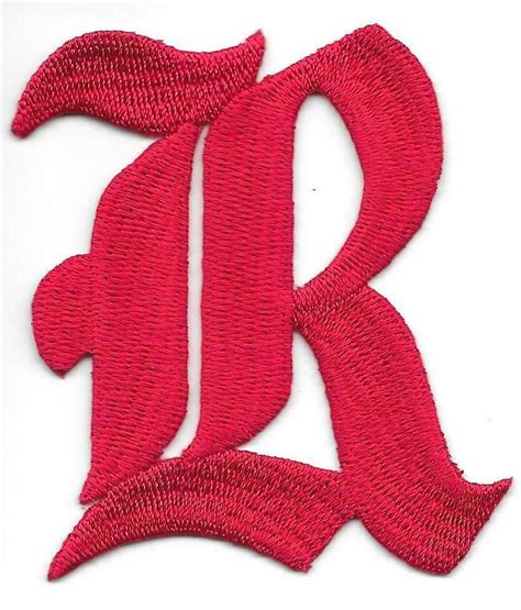 3 Fancy Red Old English Alphabet Letter R Embroidered Patch Ebay