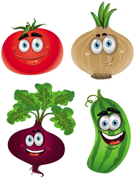 Cartoon Vegetables Colorful And Nutritious
