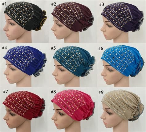 Free Shipping Full Cover Inner Muslim Cotton Diamond Hijab Cap Islamic Head Wear Hat Underscarf