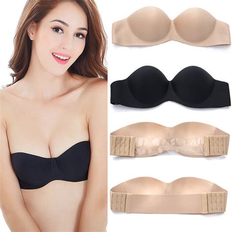 Strapless Push Up Bra Strapless Womens Bras Underwired 12 Cup Back
