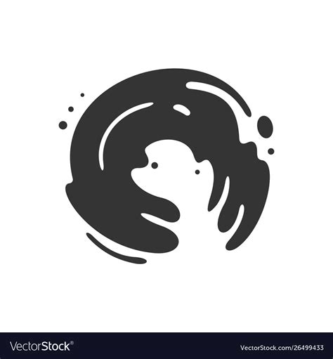 Black Paint Blot Icon Cartoon Paint Ink Royalty Free Vector