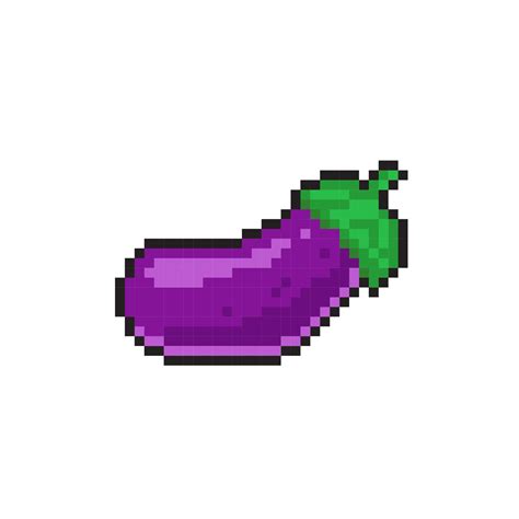 An Eggplant In Pixel Art Style 21195110 Vector Art At Vecteezy
