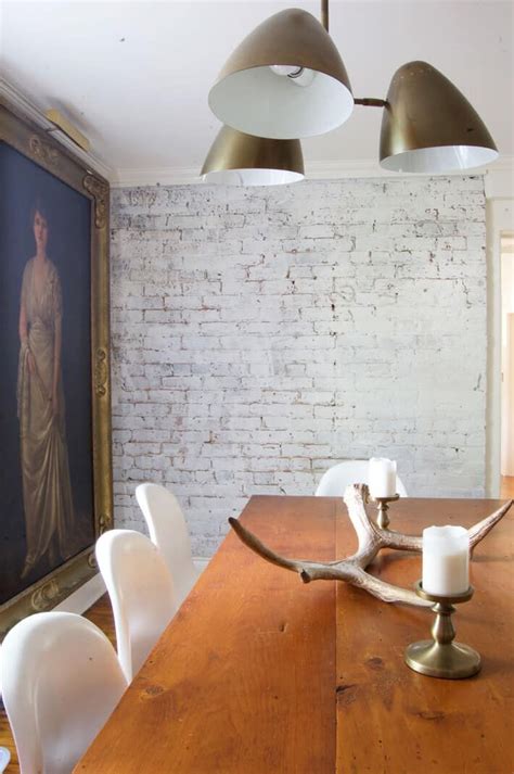 I Painted My 170 Year Old Brick Wall Brick Wall Interior Living Room