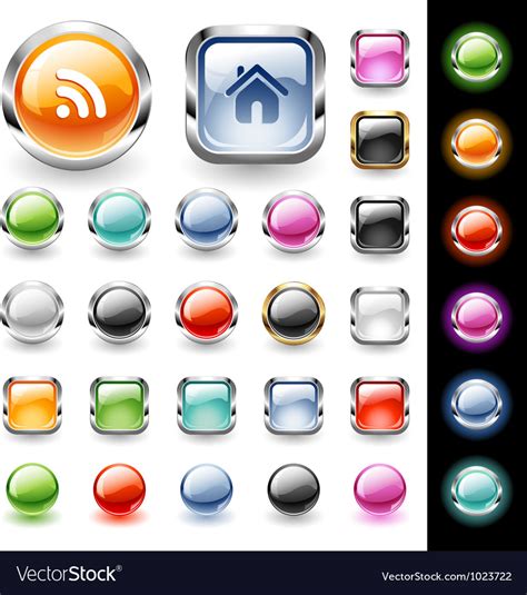 Glossy Web Buttons Set Royalty Free Vector Image