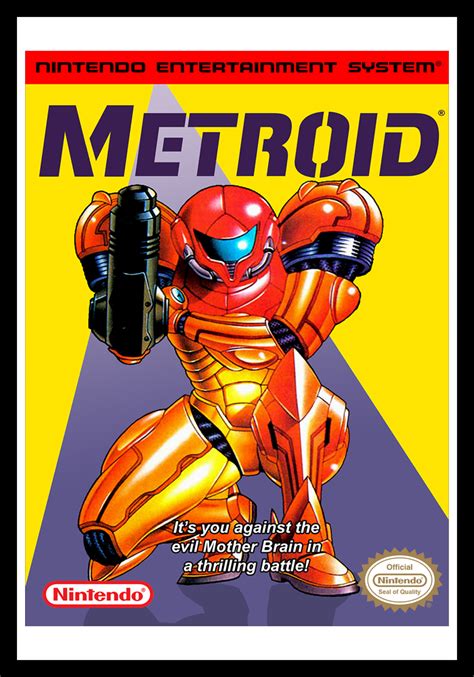 Nes Metroid Yellow Poster Retro Game Cases 🕹️