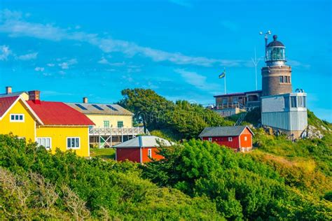 Kullen Lighthouse At Kullaberg Peninsula In Sweden Stock Image Image Of Sweden Holiday