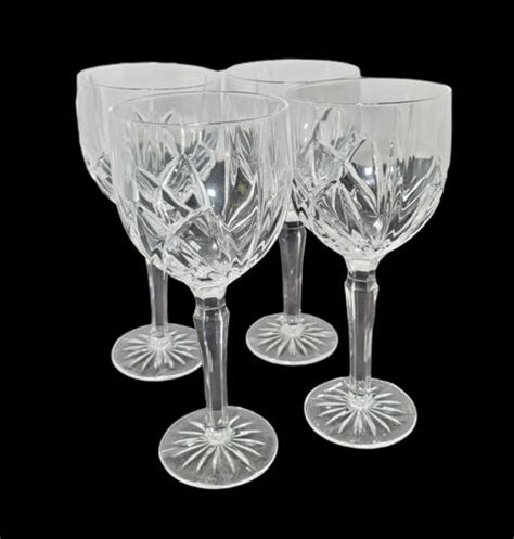 marquis by waterford brookside crystal set of 4 large goblet wine glass set ebay