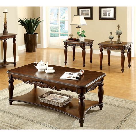 Furniture Of America Macelli 3 Piece Cherry Finished Traditional