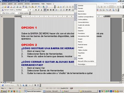 Mostrar Y Ocultar Barras De Herramientas De Microsoft Word