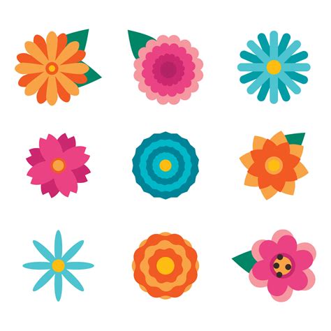 colorful flat flowers 12034487 vector art at vecteezy