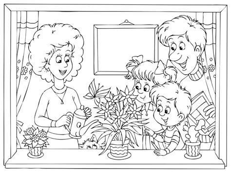 Colorear una pequeña familia formada por tres miembros. DIBUJOS DE FAMILIA ® Imágenes para colorear y pintar
