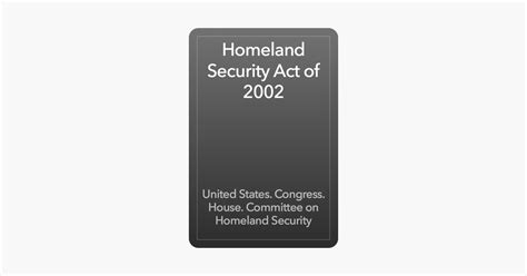 ‎homeland Security Act Of 2002 On Apple Books